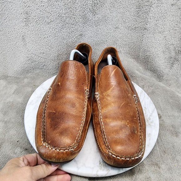 Rockport Shoes Mens Size 12 Brown Leather Slip On Driving Mocassin *GUC* main image 4